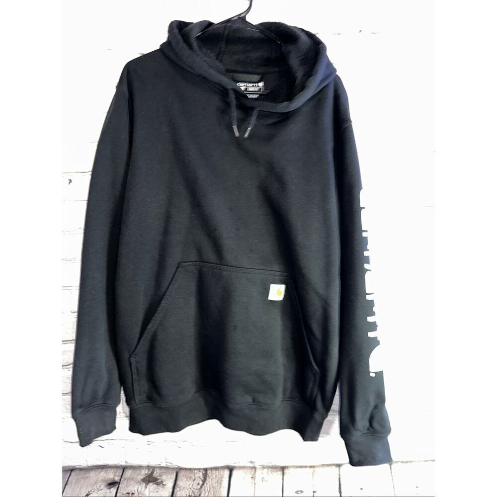 Carhartt K288 Logo Hoodie – Men’s Medium – Black – Preowned